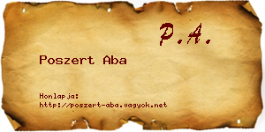 Poszert Aba névjegykártya